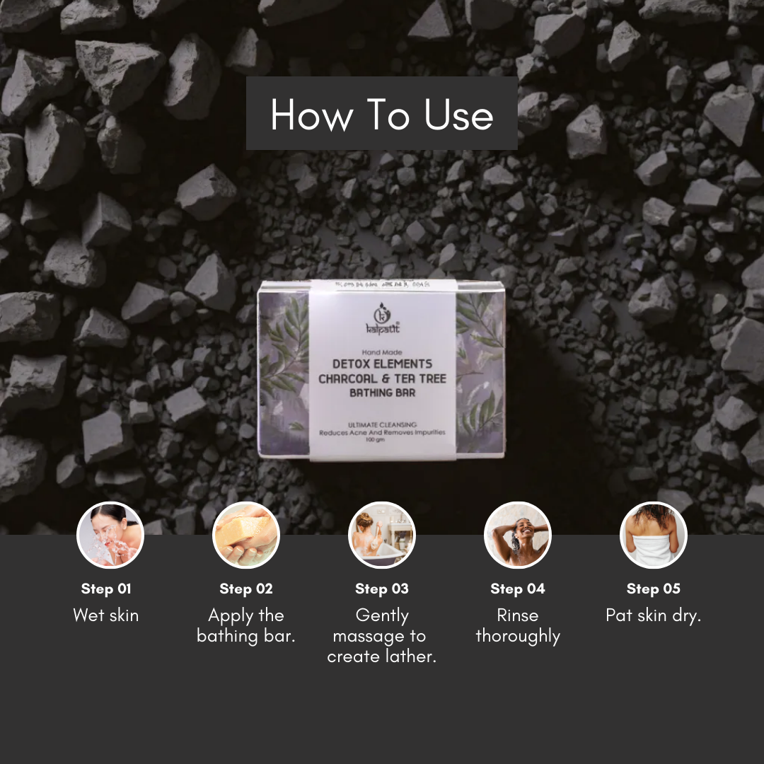 Detox Elements Charcoal & Tea Tree Bathing Bar