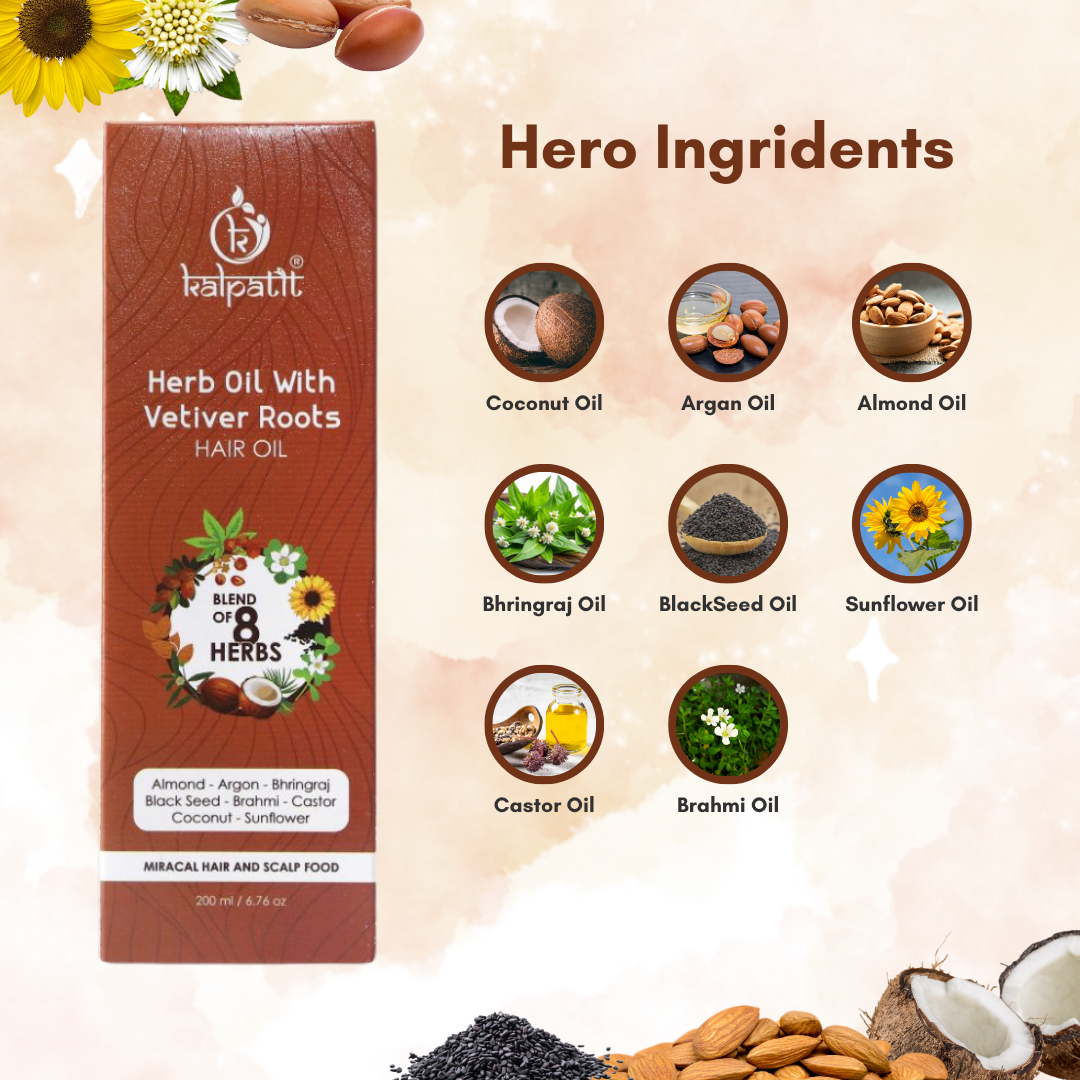 Herb Oil With Vetiver Roots Hair Oil